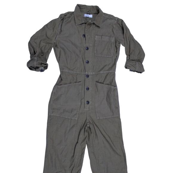 Madewell As Ever Coveralls jumpsuit sz S olive brown utility farm work - Picture 4 of 6